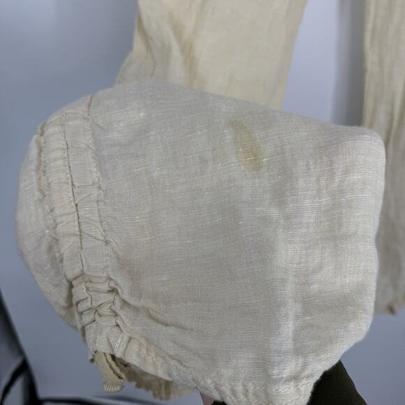 Toad & Co Lina Linen Pants Size Large Ivory Beige Pull on 32" Inseam - Picture 5 of 16